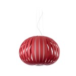 Poppy Pendant - Brushed Nickel / Red Wood