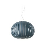 Poppy Pendant - Brushed Nickel / Blue Wood