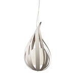 Raindrop Pendant - Brushed Nickel / Grey Wood