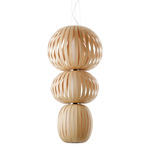 Totem Pendant - Brushed Nickel / Natural Beech Wood