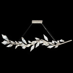 Foret Linear Pendant - Silver Leaf / Crystal