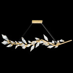 Foret Linear Pendant - Gold Leaf / Crystal