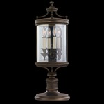 Louvre Outdoor Post Mount - Patinated Bronze / Clear