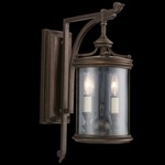 Louvre Outdoor Lantern Wall Sconce - Patinated Bronze / Clear