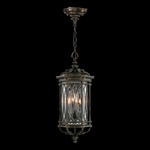 Warwickshire Large Outdoor Pendant - Dark Wrought Iron / Clear