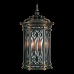 Warwickshire Outdoor Wall Sconce - Dark Wrought Iron / Clear