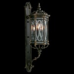 Warwickshire Outdoor Lantern Wall Sconce - Dark Wrought Iron / Clear
