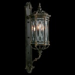 Warwickshire Outdoor Wall Light - Dark Wrought Iron / Clear