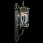 Warwickshire Outdoor Wall Light - Dark Wrought Iron / Clear