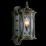 Warwickshire Outdoor Lantern Wall Sconce - Dark Wrought Iron / Clear