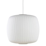 Roll Bubble Pendant - Brushed Nickel / White