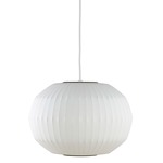 Angled Sphere Bubble Pendant - Brushed Nickel / White