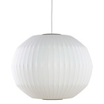 Angled Sphere Bubble Pendant - Brushed Nickel / White