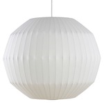 Angled Sphere Bubble Pendant - Brushed Nickel / White