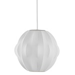 Orbit Bubble Pendant - Brushed Nickel / White