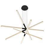 Pix Sticks Tie Stix Wood Warm Dim Suspension with Power - Satin Black / Wood Maple