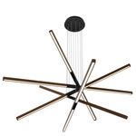 Pix Sticks Tie Stix Wood Warm Dim Suspension with Power - Satin Black / Wood Walnut