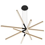 Pix Sticks Tie Stix Wood Warm Dim Suspension with Power - Satin Black / Wood White Oak