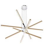Pix Sticks Tie Stix Wood Warm Dim Suspension with Power - Chrome / Wood White Oak