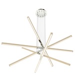 Pix Sticks Tie Stix Wood Warm Dim Suspension with Power - Satin Nickel / Wood Maple