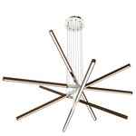 Pix Sticks Tie Stix Wood Warm Dim Suspension with Power - Satin Nickel / Wood Walnut
