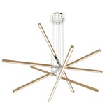 Pix Sticks Tie Stix Wood Warm Dim Suspension with Power - Satin Nickel / Wood White Oak