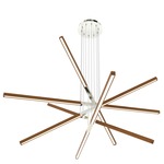 Pix Sticks Tie Stix Wood Warm Dim Suspension Remote Power - Satin Nickel / Wood Cherry