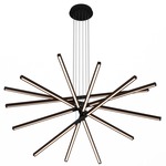 Pix Sticks Tie Stix Wood Warm Dim Suspension Remote Power - Satin Black / Wood Espresso