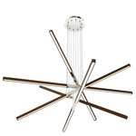 Pix Sticks Tie Stix Wood Suspension with Power - Satin Nickel / Wood Walnut