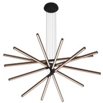 Pix Sticks Tie Stix Wood Suspension with Remote Power - Satin Black / Wood Walnut