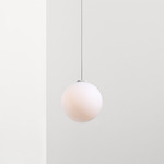 Glass 120 Pendant - Brushed Aluminum / Matte Opal