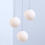 Glass 120 Multi Light Pendant - Brushed Aluminum / Matte Opal