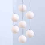 Glass 120 Multi Light Pendant - Brushed Aluminum / Matte Opal