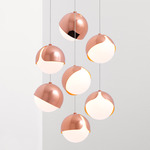 Ohm Multi Light Pendant - Polished Copper / Matte Opal