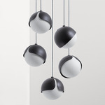 Ohm Multi Light Pendant - Matte Black Sandtex / Matte Opal