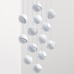 Ohm Round Multi Light Pendant - Matte White Sandtex / Matte Opal