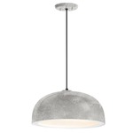 Dome Pendant - Gloss White / Galvanized