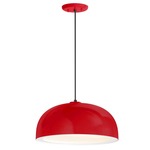 Dome Pendant - Gloss White / Red
