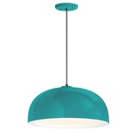 Dome Pendant - Gloss White / Tahitian Teal