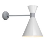 Mid Century LED Wall Light - Dove Grey / Gloss White