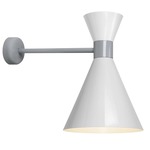 Mid Century LED Wall Light - Dove Grey / Gloss White