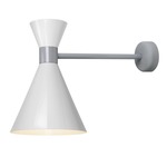 Mid Century Wall Light - Dove Grey / Gloss White