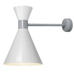 Mid Century Wall Light - Dove Grey / Gloss White