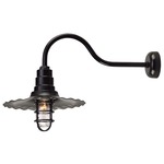 Radial Wave Wall Light - Gloss Black / Clear