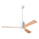 Cirrus DC Ceiling Fan with Light - Gloss White / Maple