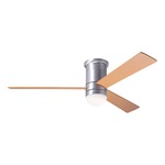 Cirrus Flush DC Ceiling Fan with Light - Brushed Aluminum / Maple
