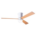 Cirrus Flush DC Ceiling Fan with Light - Gloss White / Maple