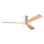 Cirrus Flush DC Ceiling Fan - Gloss White / Maple