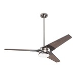 Torsion Ceiling Fan with Light - Bright Nickel / Graywash