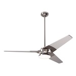 Torsion Ceiling Fan with Light - Bright Nickel / Nickel